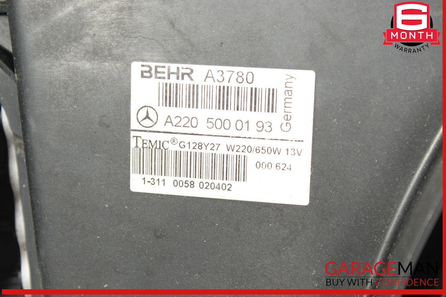 02-06 Mercedes W220 S55 CL55 Engine Motor Cooling Fan Shroud w/ Radiator OEM