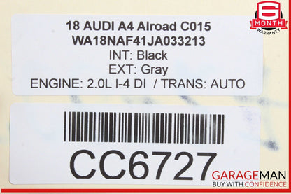 17-24 Audi A4 S4 Sedan Door Shell Rear Left Driver Side Gray OEM