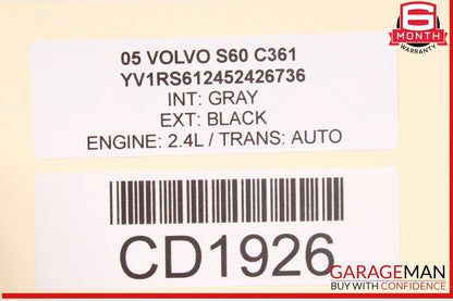 05-09 Volvo S60 Rear Bumper Cover Assembly Black OEM