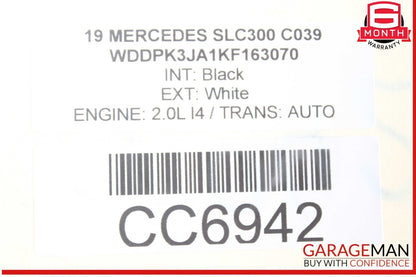 12-20 Mercedes R172 SLC300 SLK250 Rear Rollover Bar Cover Trim Black OEM