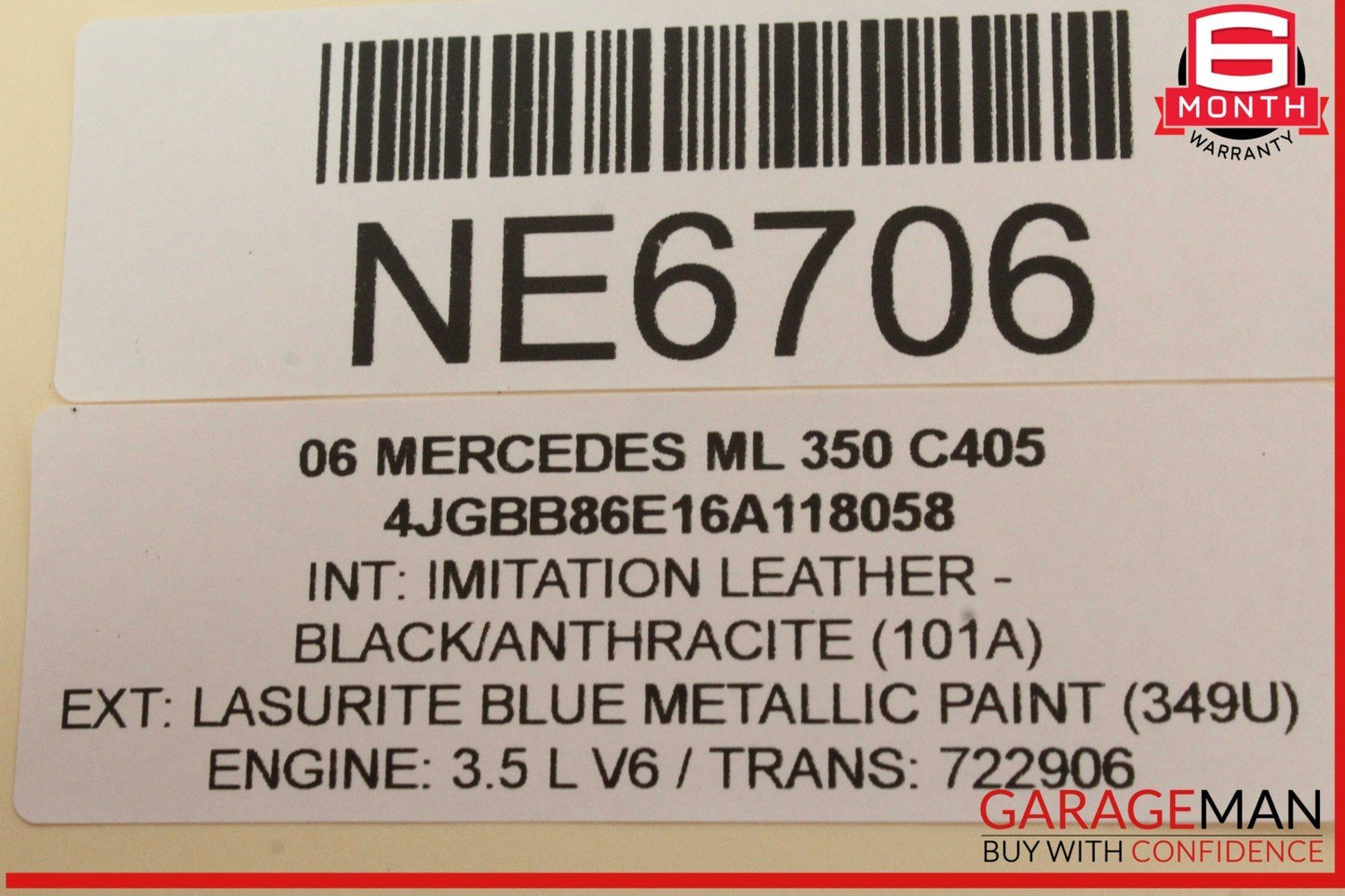 06-13 Mercedes W164 ML350 GL450 Rear Left Driver Side Window Regulator Motor OEM
