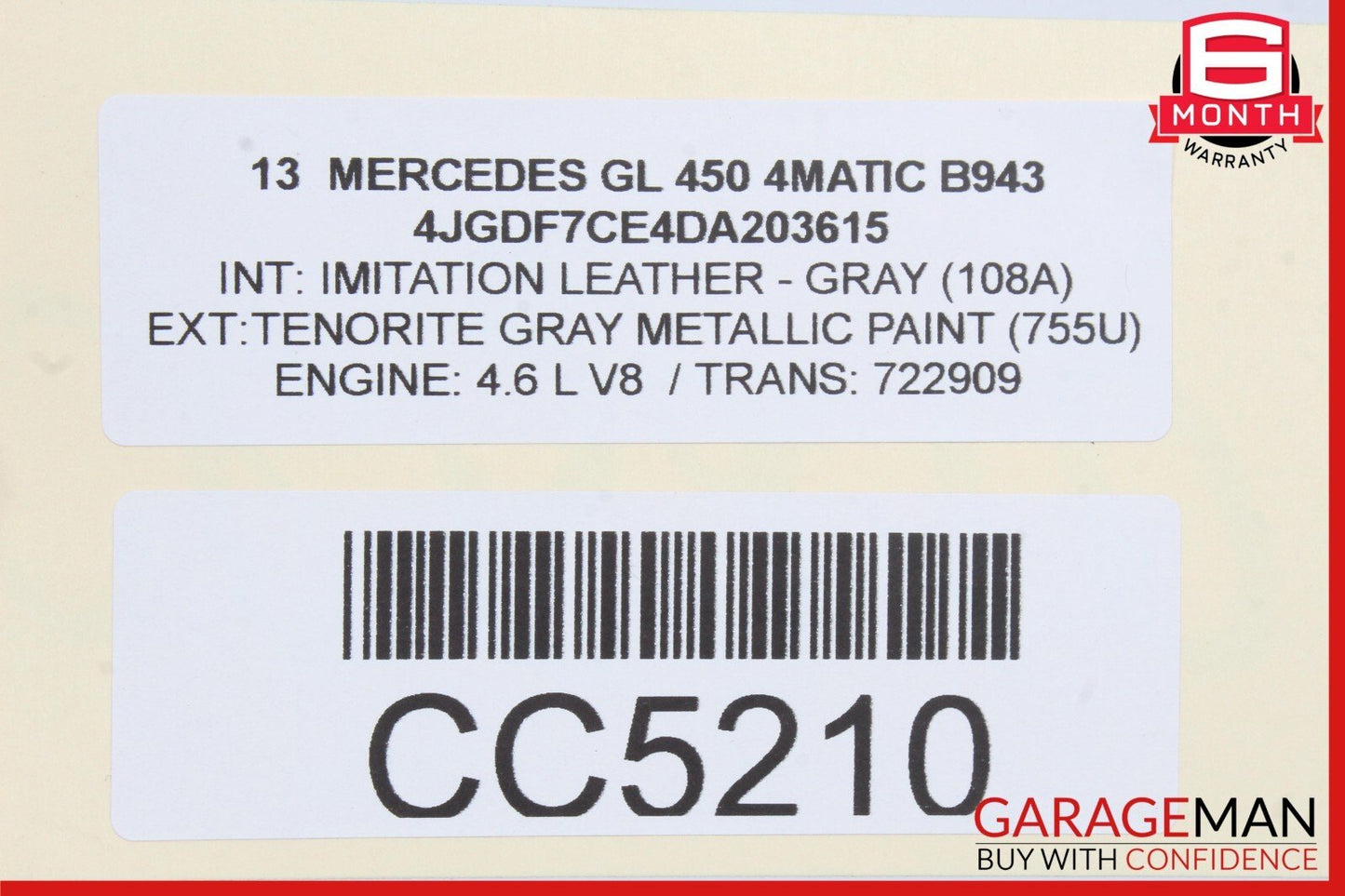 13-19 Mercedes X166 GL450 GL550 Rear Left Driver Side Exterior Door Shell OEM