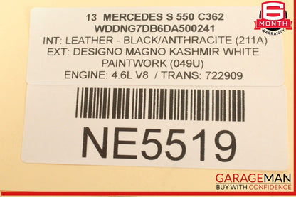11-20 Mercedes W221 S550 GL450 CLS550 Right Side Air Intake Hose Duct Pipe OEM
