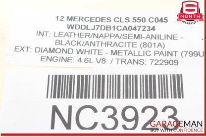 11-19 Mercedes W218 CLS550 Right Fuel Injection Rail Line w/ Injectors
