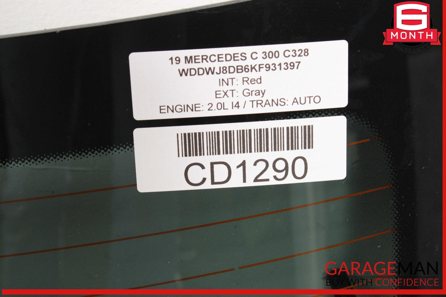 17-23 Mercedes W205 C300 C43 C63 AMG Coupe Rear Back Windshield Window Glass