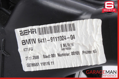 08-14 BMW X6 E71 REAR UNDER HEATER BLOWER FAN W/ HOUSING OEM