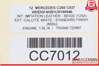 10-18 Mercedes W204 C250 E400 E550 Rear Sub Frame Crossmember Cross Member OEM