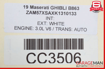 17-22 Maserati Ghibli M157 Front Right Lower Bottom Seat Cushion OEM