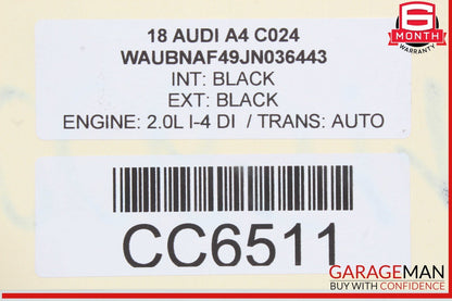 17-24 Audi A4 Front Left Driver Side Lower Bottom Seat Cushion Black OEM