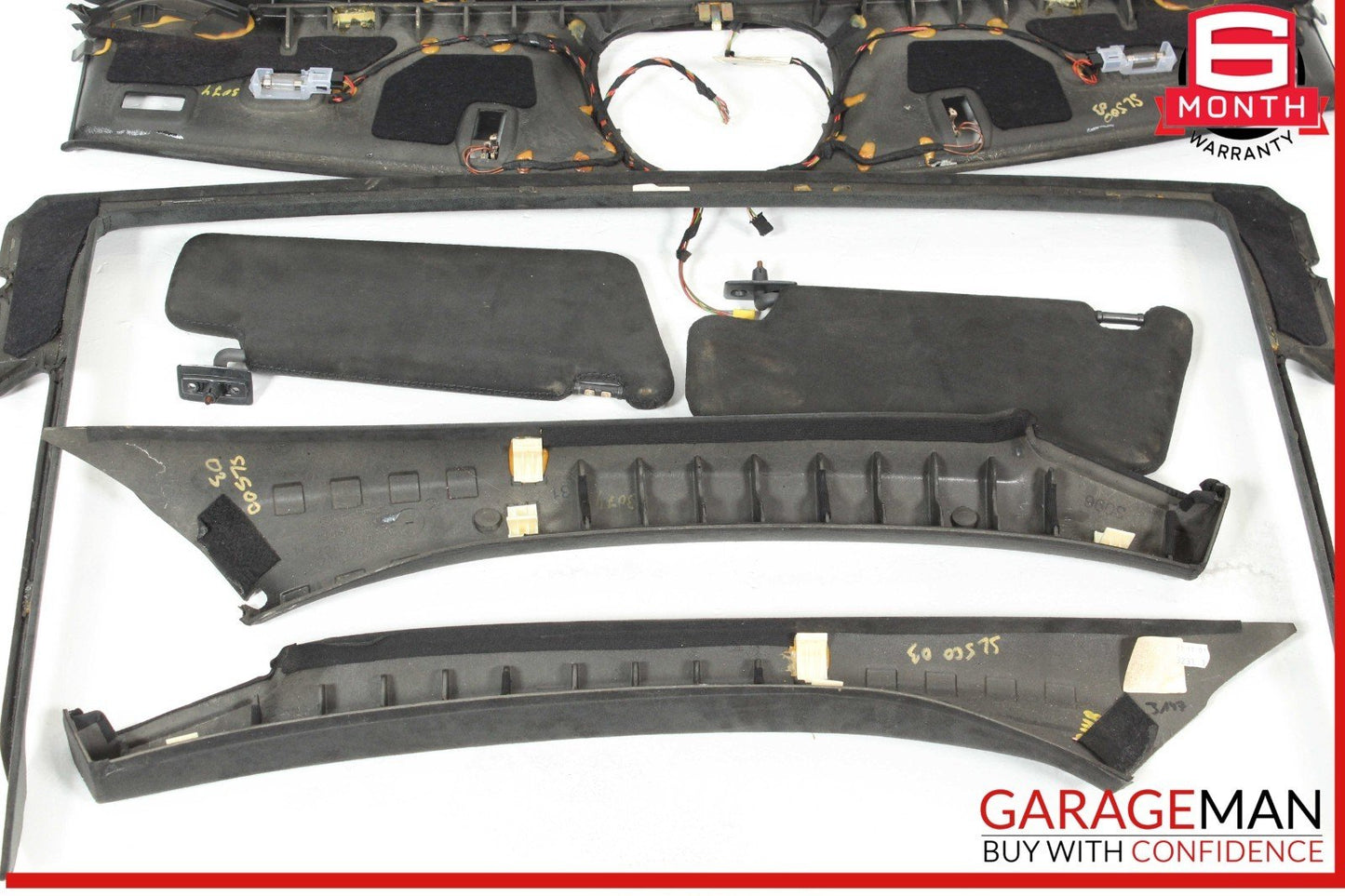 2003 Mercedes R230 SL500 Designo Headliner Set Visors OEM