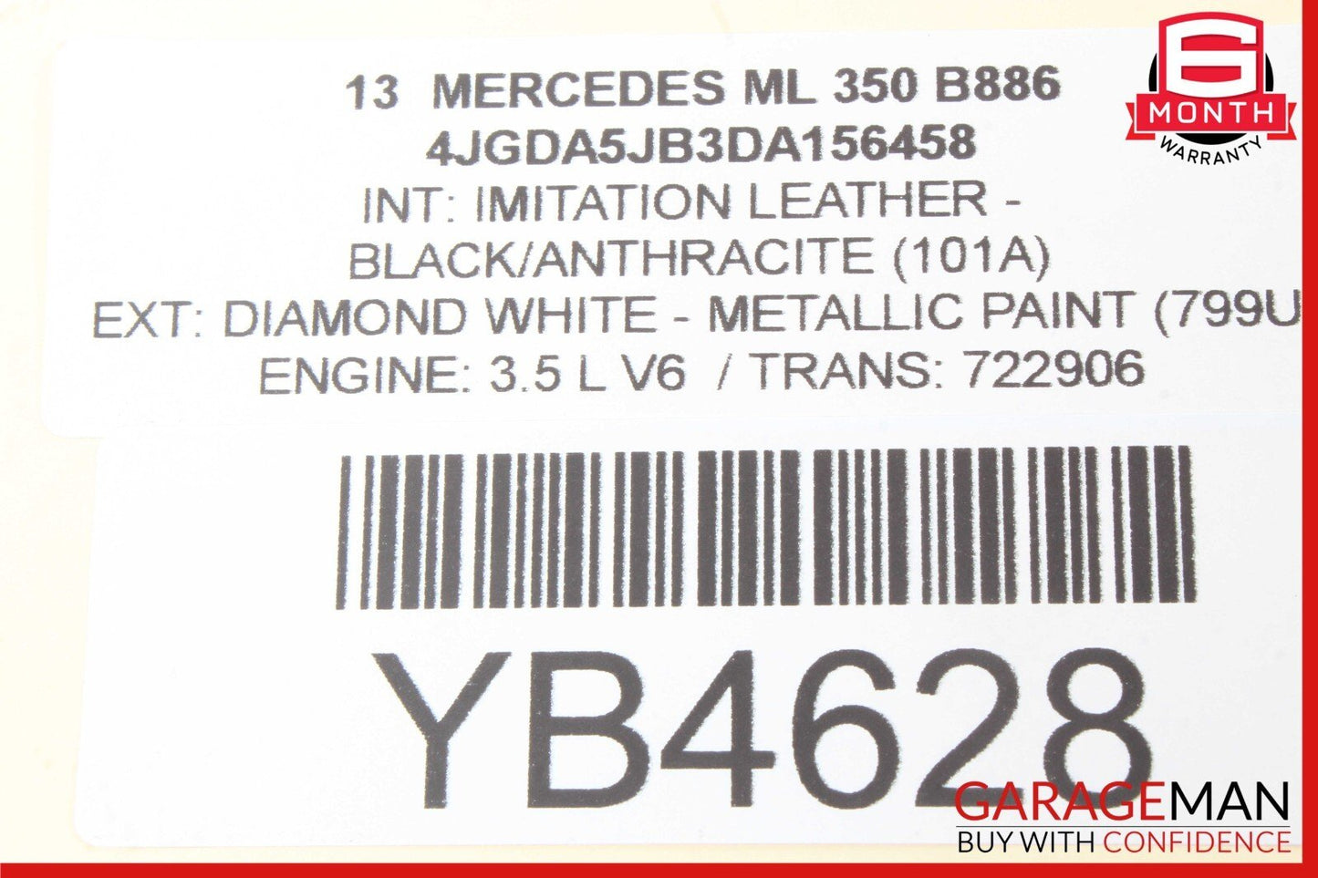 12-15 Mercedes X166 GL450 GL550 ML350 Front Seat Headrest Head Rest Black OEM