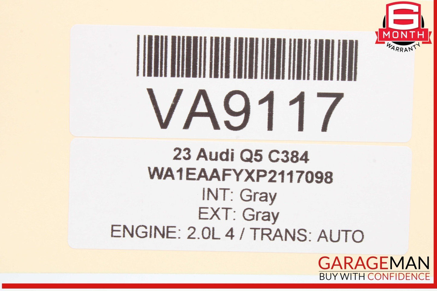 18-25 Audi Q5 SQ5 Rear Left Driver Side Exterior Door Handle Gray OEM