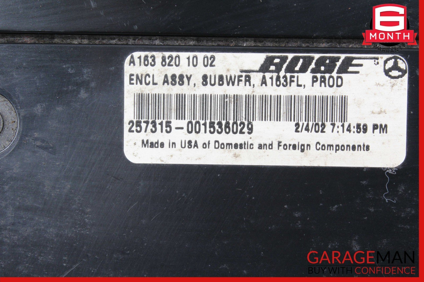 02-05 Mercedes W163 ML500 ML320 Subwoofer Sub Woofer Speaker 1638201002 OEM