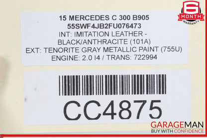 15-18 Mercedes W205 C300 C400 Front Right Side Lower Bottom Seat Cushion OEM