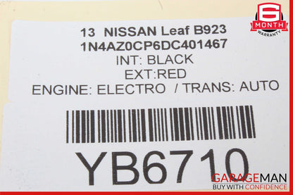 11-13 Nissan Leaf Front Left Driver Side Seatbelt Seat Belt Retractor Black OEM