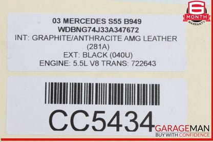 03-06 Mercedes W220 S55 AMG S430 S500 Front Hood Bonnet Panel Assembly OEM