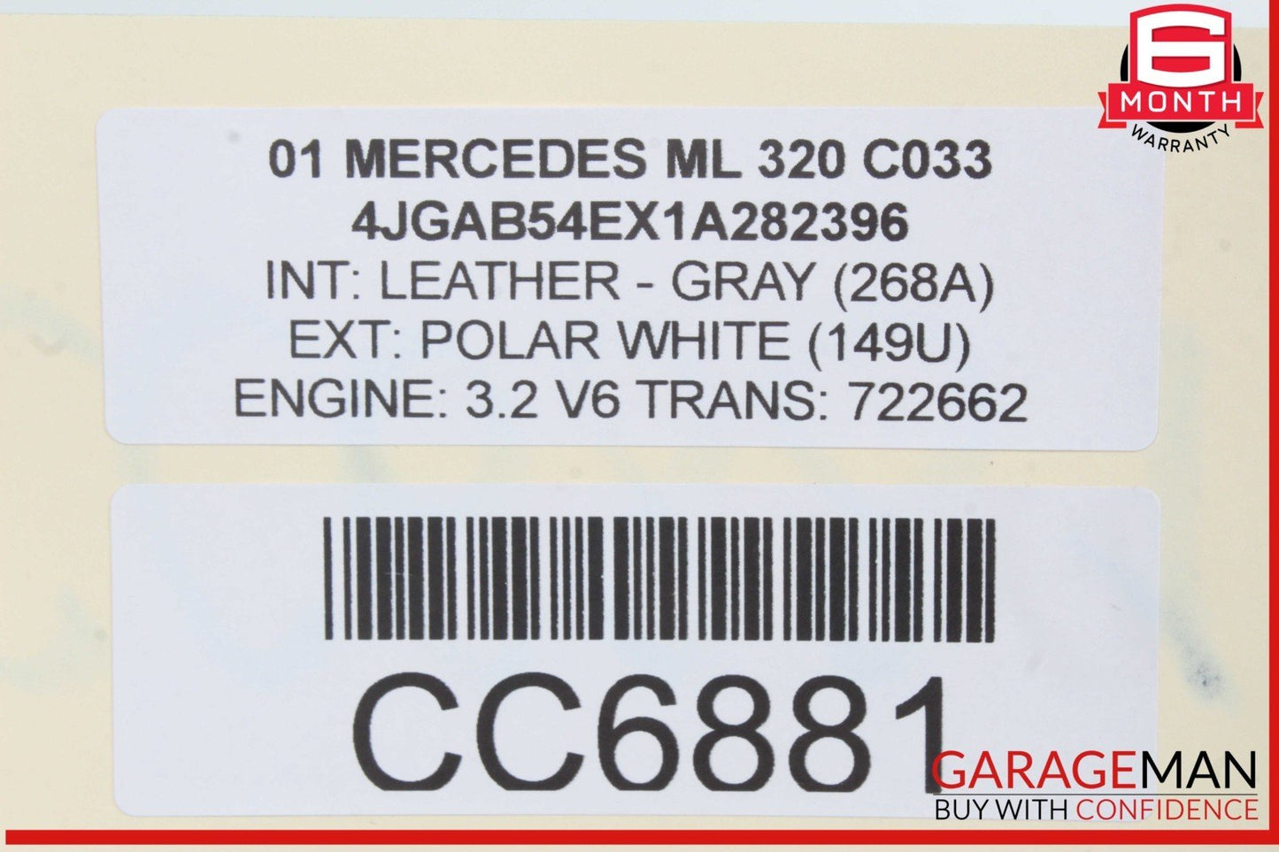 98-02 Mercedes W163 ML320 CLK320 E320 3.2L V6 Engine Motor Block Assembly 199k