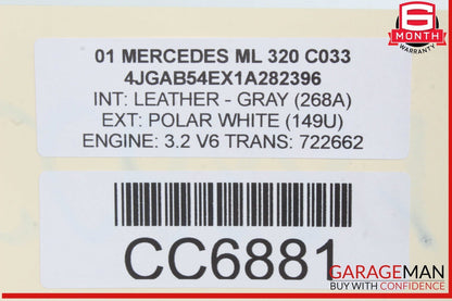 98-02 Mercedes W163 ML320 CLK320 E320 3.2L V6 Engine Motor Block Assembly 199k