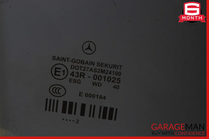 10-17 Mercedes W212 E350 E63 AMG Rear Right Passenger Side Door Window Glass OEM