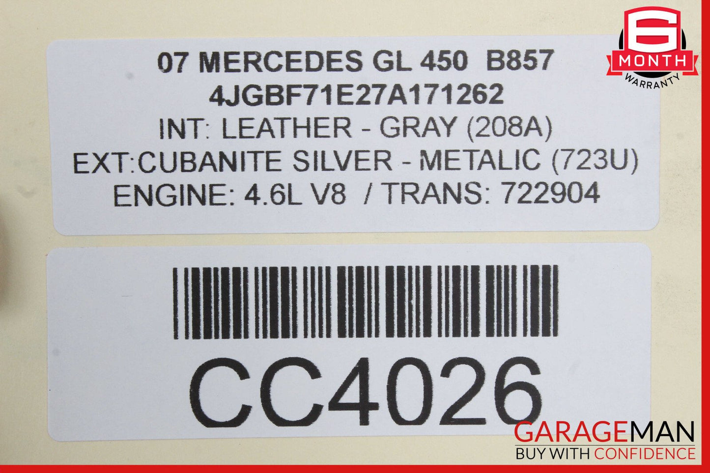 07-12 Mercedes X164 GL450 GL350 Left Driver Side Fender Assembly OEM