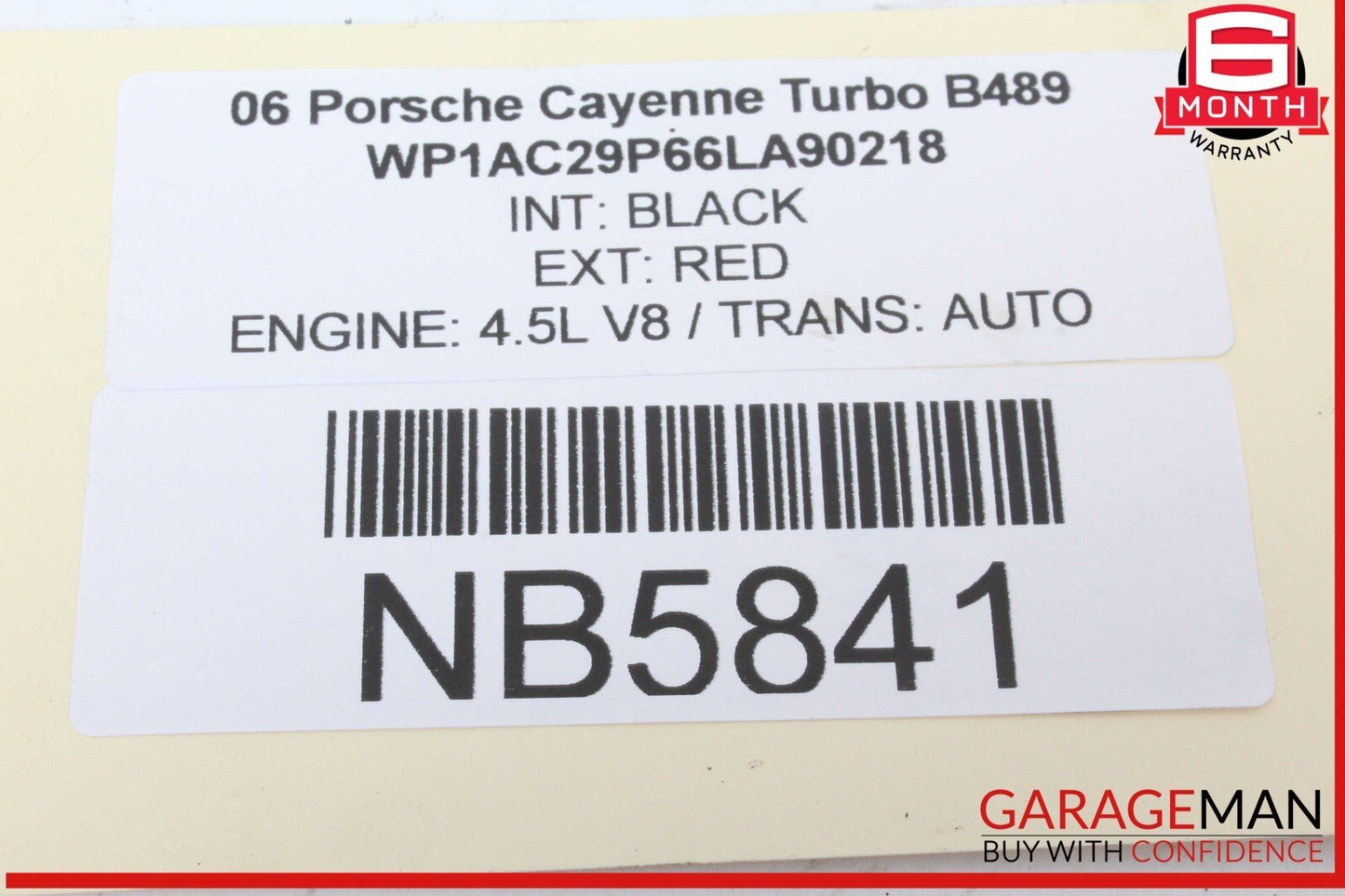03-06 Porsche Cayenne Turbo 955 Engine Left Side Mount Bracket w/ Motor