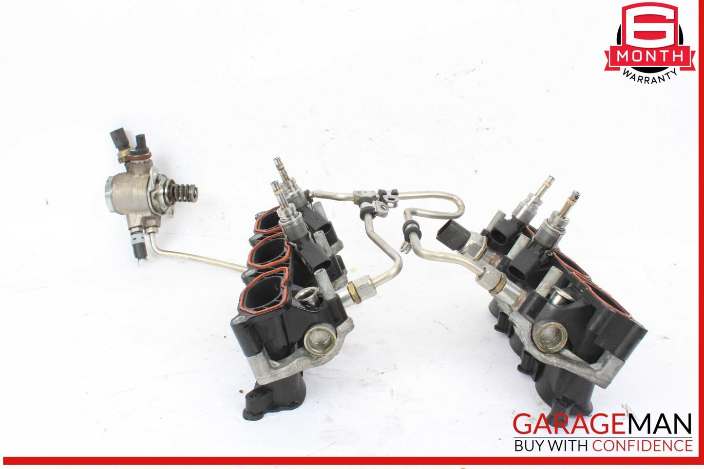 09-12 Audi Q5 Left and Right Lower Intake Manifold Fuel Rail w/ Injectors OEM