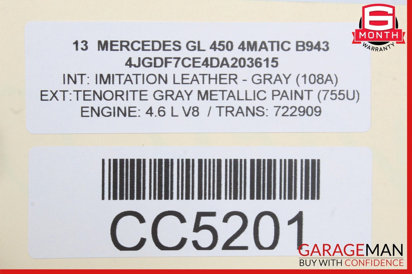 13-19 Mercedes X166 GL450 GLS550 Seat Cushion Top Upper Front Right Side OEM