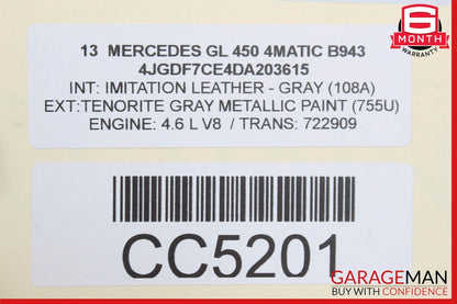 13-19 Mercedes X166 GL450 GLS550 Seat Cushion Top Upper Front Right Side OEM