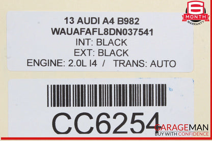 09-16 Audi A4 S4 Front Hood Shell Bonnet Panel Black OEM