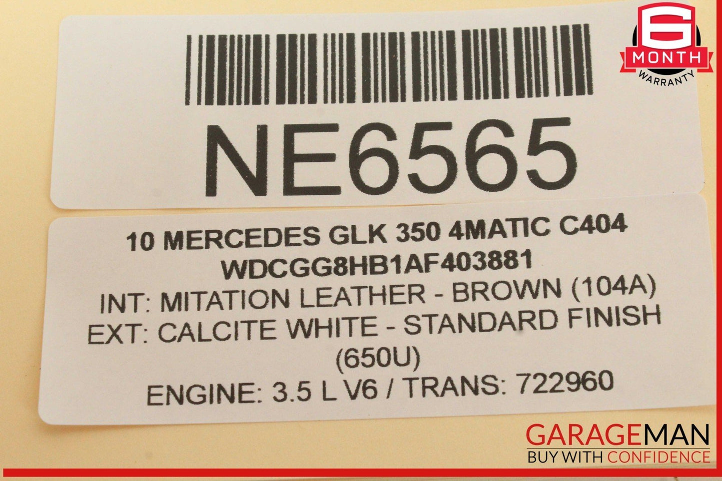 08-16 Mercedes X204 GLK350 4MATIC Rear Left Door Window Regulator Motor OEM