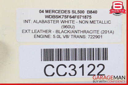 03-08 Mercedes R230 SL500 SL600 Front Bumper Reinforcement Impact Bar Assembly