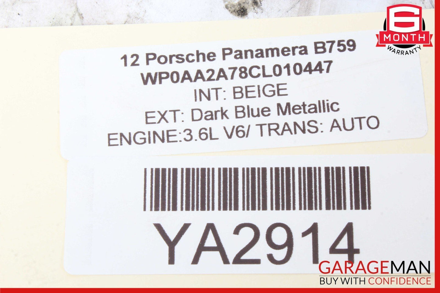 10-18 Porsche Panamera 970 Cayenne 958 Front Overhead Dome Light Lamp Assy Beige