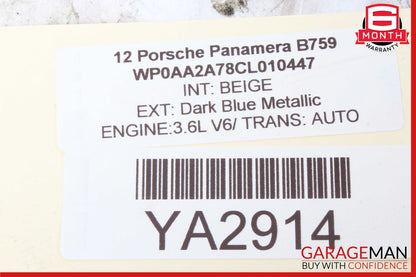 10-18 Porsche Panamera 970 Cayenne 958 Front Overhead Dome Light Lamp Assy Beige