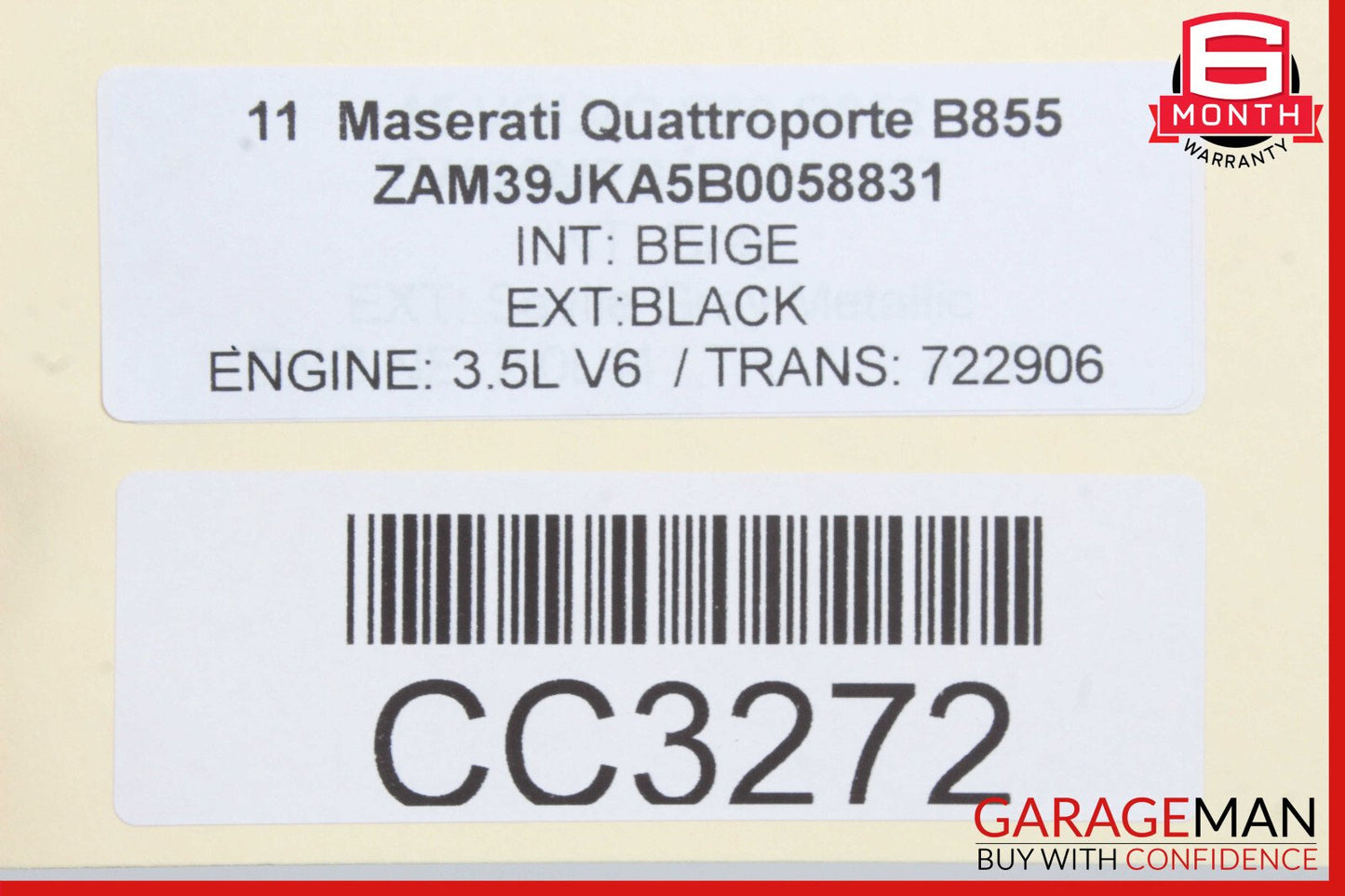 03-13 Maserati Quattroporte M139 Rear Left Driver Side Door Shell OEM