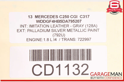 08-14 Mercedes W204 C300 C250 Front Bumper Reinforcement Impact Crash Bar Rebar