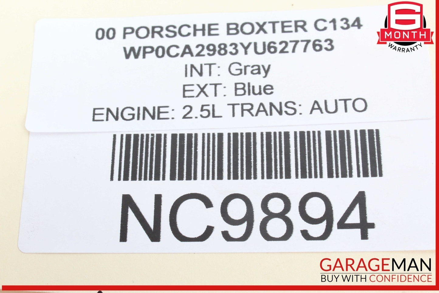 97-02 Porsche Boxster 986 Rear Right Passenger Side Wheel Arch Housing Liner OEM