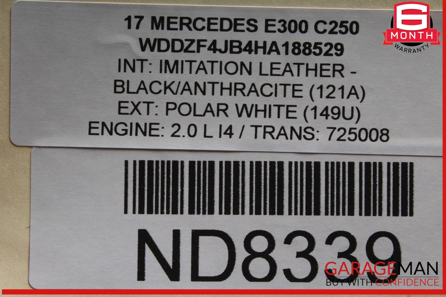 17-20 Mercedes W213 E300 Rear Left Interior Door Panel OEM