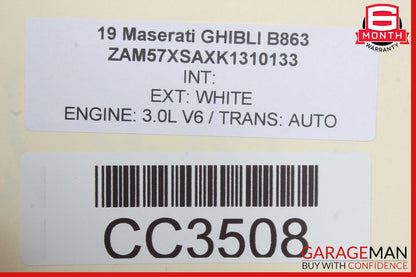17-22 Maserati Ghibli M157 Front Right Top Upper Seat Cushion OEM