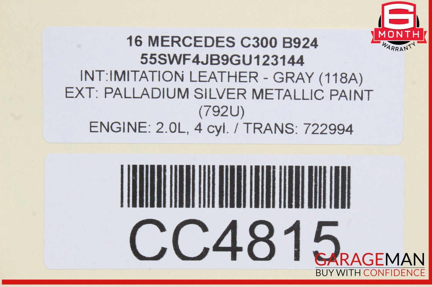 15-21 Mercedes W205 C300 C350e C400 C450 AMG Right Side Door Shell OEM