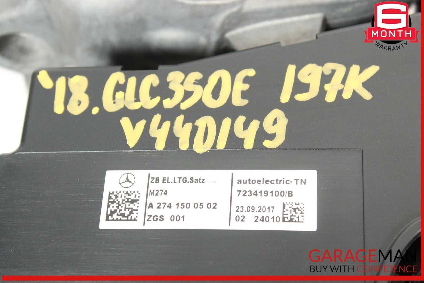 18-20 Mercedes X253 GLC350e Hybrid AWD Engine Motor Block Assembly OEM 197k