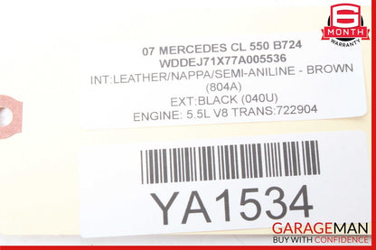 07-14 Mercedes W216 CL550 CL600 Center Console Rear AC Vent Trim 2218301054 OEM