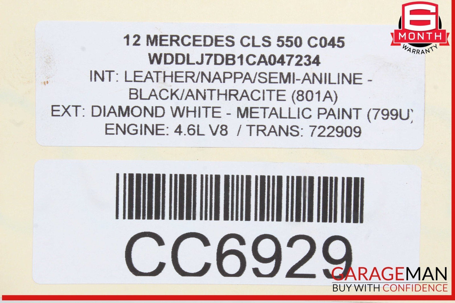 10-16 Mercedes W218 CLS550 RWD 7G Automatic Transmission Assy 722.906 OEM 175k