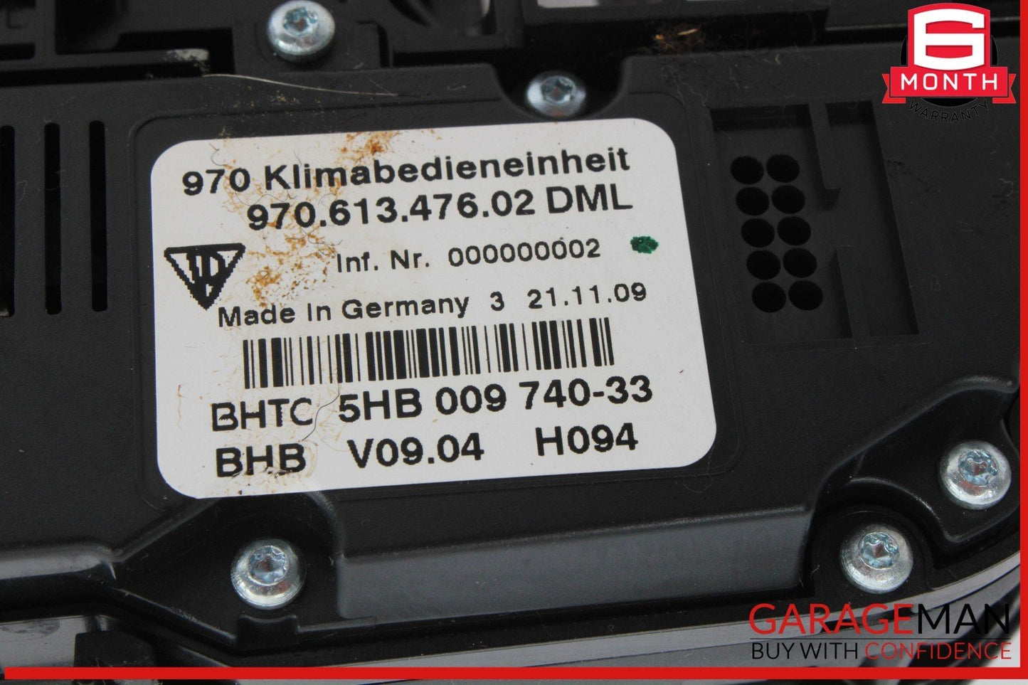 10-16 Porsche Panamera S 970 Front AC A/C Air Conditioning Climate Control Panel