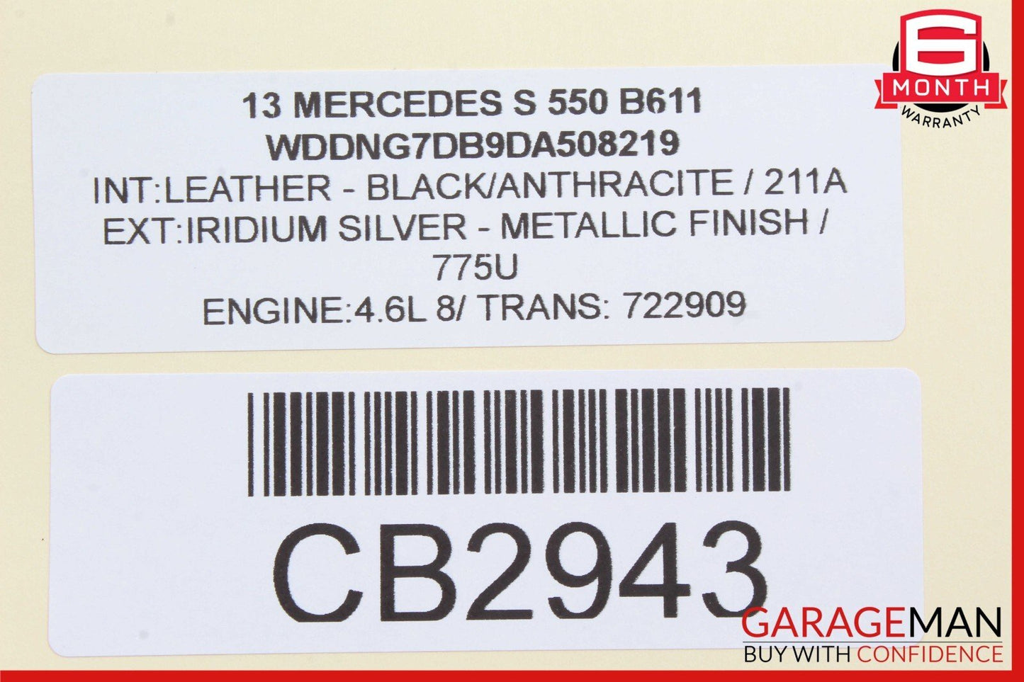 12-13 Mercedes W221 S500 S550 4.7L V8 Left Side Engine Cylinder Head Assembly