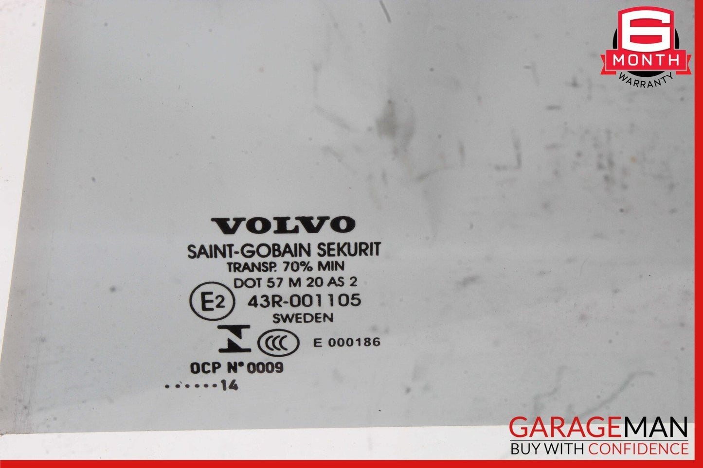 11-18 Volvo S60 V60 Rear Left Driver Side Door Window Glass 31385418 OEM
