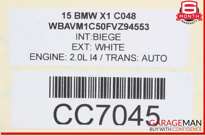 12-15 BMW X1 Rear Right Passenger Side Door Shell White OEM