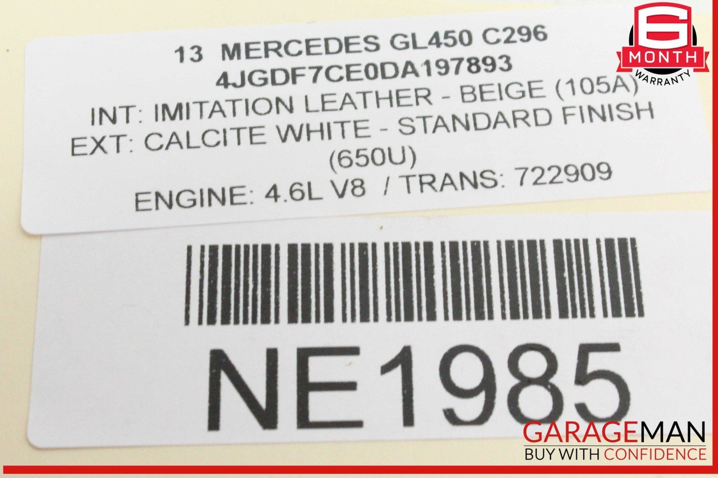 12-18 Mercedes X166 GL450 GL550 Fuel Injector Rail Left Side 2780703395 OEM