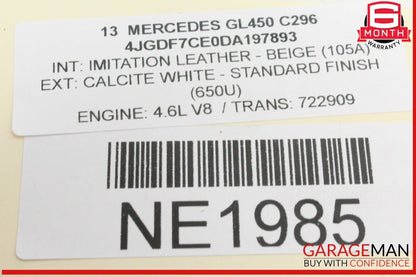 12-18 Mercedes X166 GL450 GL550 Fuel Injector Rail Left Side 2780703395 OEM