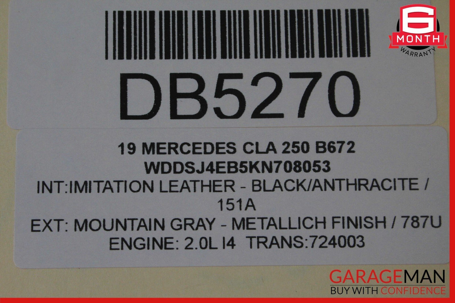 14-19 Mercedes W117 CLA250 Rear Left Interior Door Trim Panel Cover Assy Black