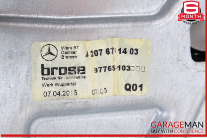 10-17 Mercedes W207 E400 Rear Right Door Window Regulator Frame w/ Motor OEM